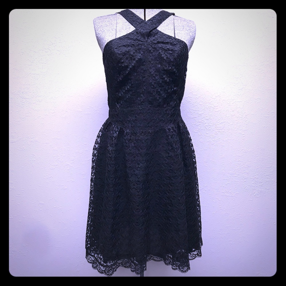 Black Lace Moda International Fit & Flare Dress 6